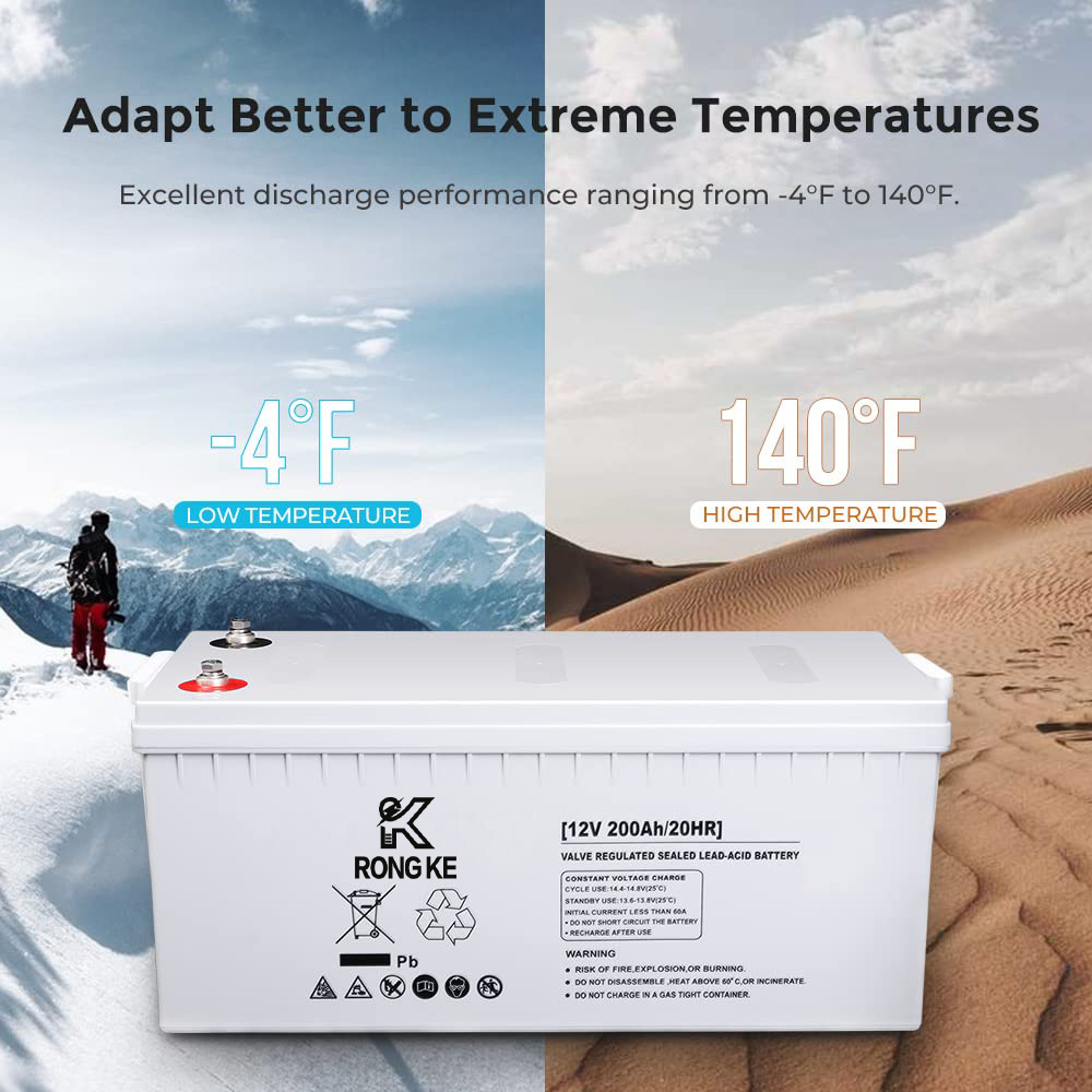 Deep Cycle AGM Battery 12 Volt 200Ah 3% Self-Discharge Rate, 2000A Max Discharge Current, Safe Charge Most Home Appliances for RV, Camping, Cabin, Marine and Off-Grid System, Maintenance-Free