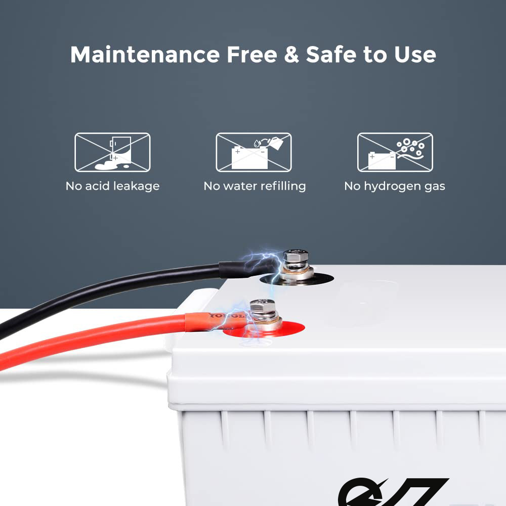 Deep Cycle AGM Battery 12 Volt 200Ah 3% Self-Discharge Rate, 2000A Max Discharge Current, Safe Charge Most Home Appliances for RV, Camping, Cabin, Marine and Off-Grid System, Maintenance-Free